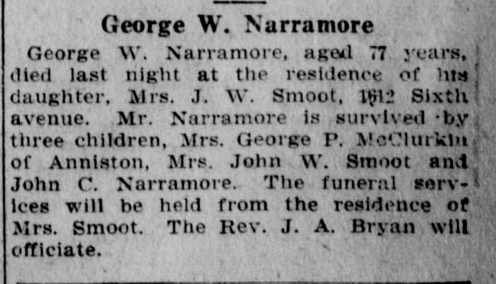 George W. Narramore obituary